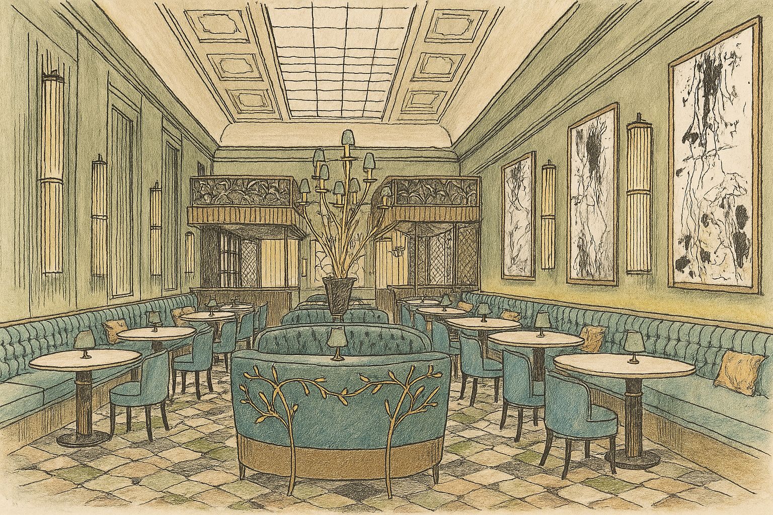 Private dining Aki Restaurant graphic illustration